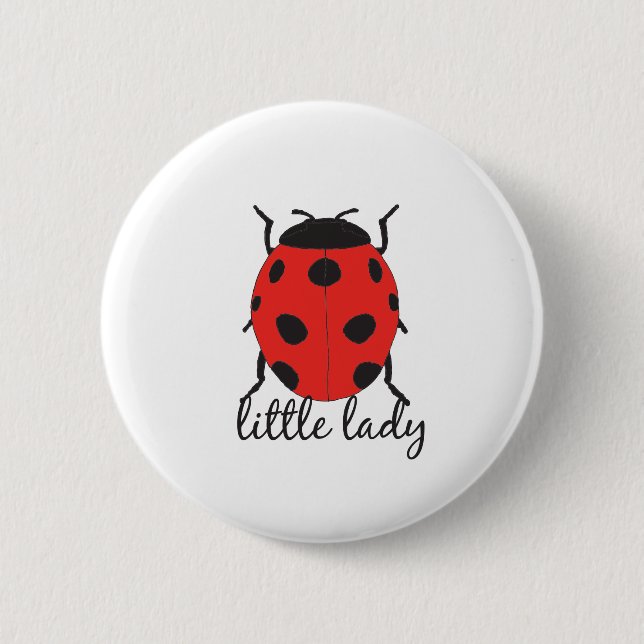 Red & Black Baby Ladybug Cute Red Ladybug Insect Button (Front)