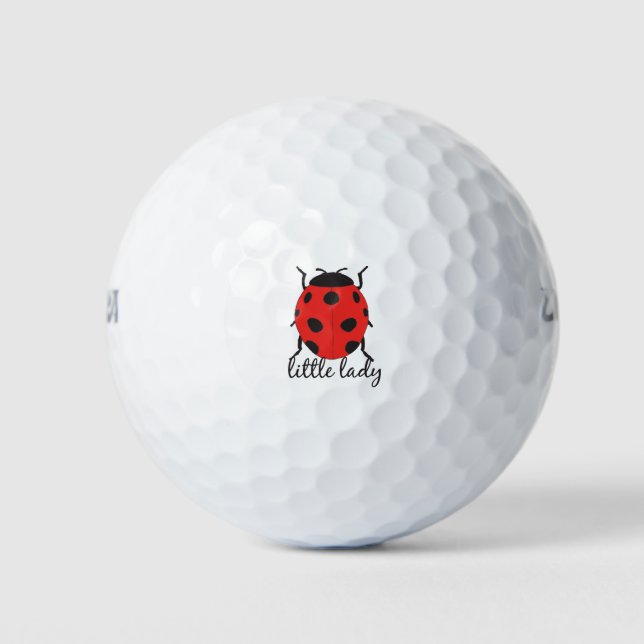 Red & Black Baby Ladybug Cute Red Ladybug Insect Golf Balls (Front)