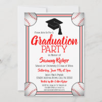 Red & Black Baseball Graduation Party