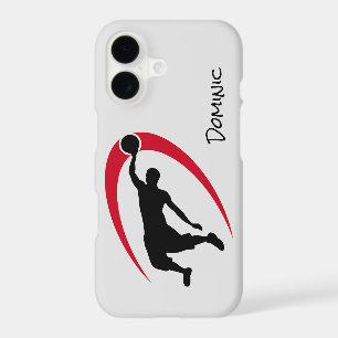 Red Black Basketball Player Slam Dunk iPhone 17 Case