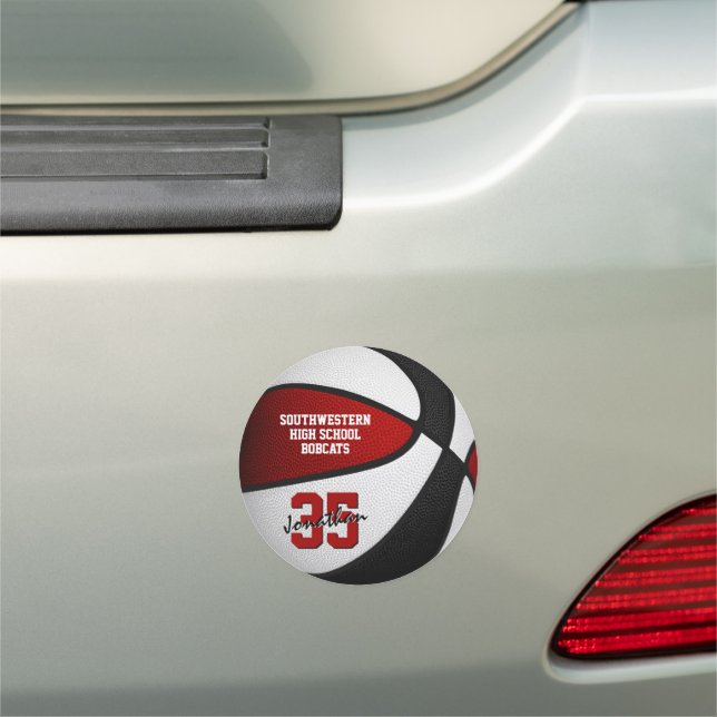 red black basketball spirit day locker or car magnet (In Situ)
