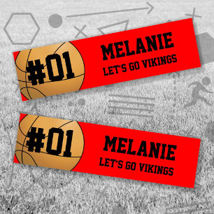 Red Black Basketball Team Bumper Sticker