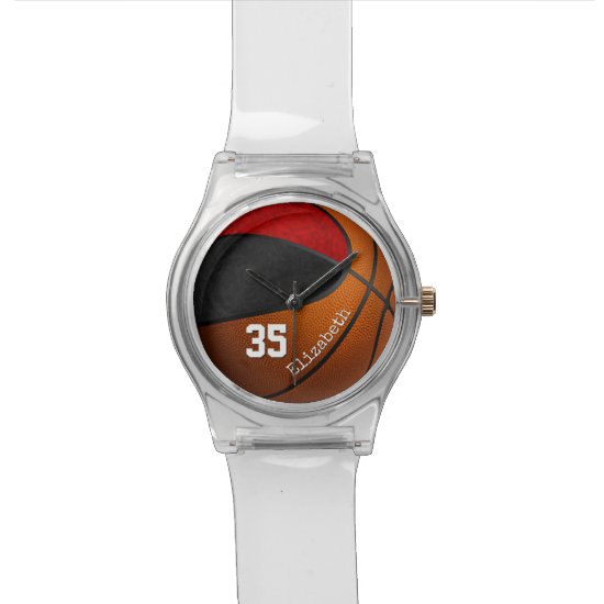 red black basketball team colors girls custom watch