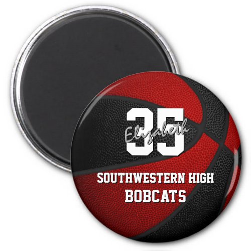 red black basketball team colors magnet