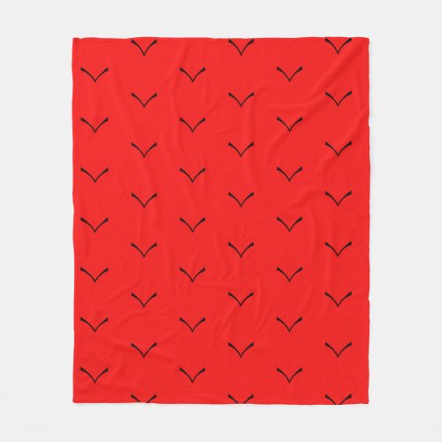 Red Black Bat Birds Patterns Colorful Bright Cute Fleece Blanket