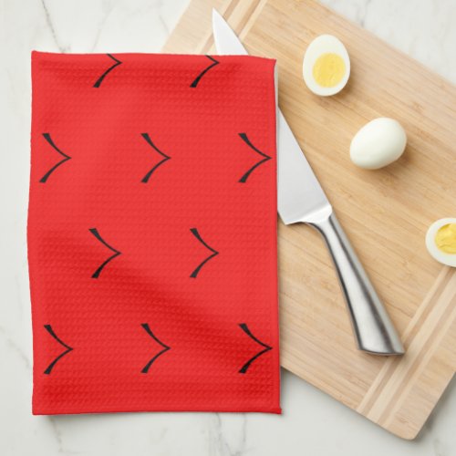 Red Black Bats Birds Patterns Colorful Modern Cute Kitchen Towel