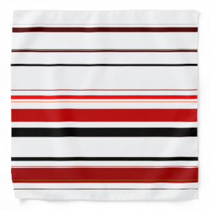 Red Black Beige Brown Stripes Bandana