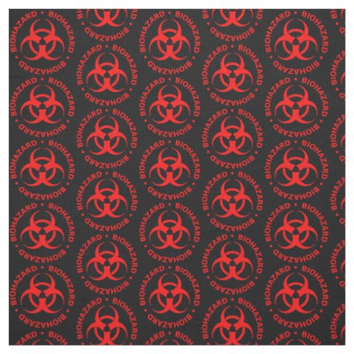 Red & Black Biohazard Symbol Fabric