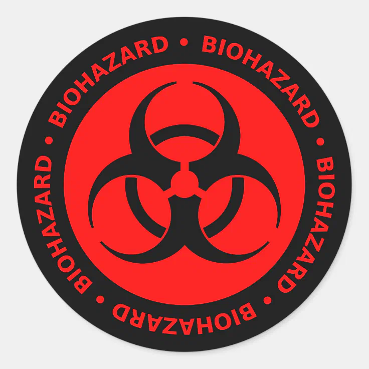 Bio-hazzard Sticker Red/Black 