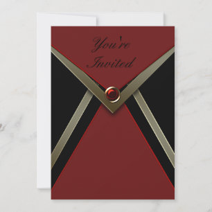 Red Black Birthday Party Invitation Template