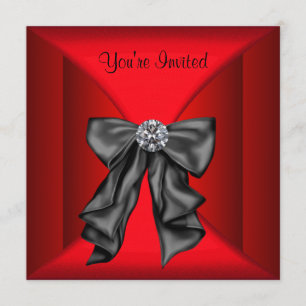 Red Black Black Tie Party Invitation