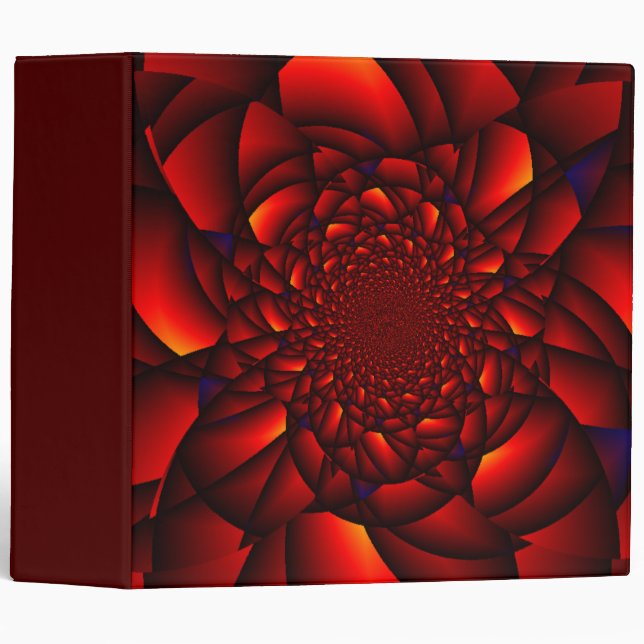Red Black Blue Petal 3 Ring Binder (Front/Spine)