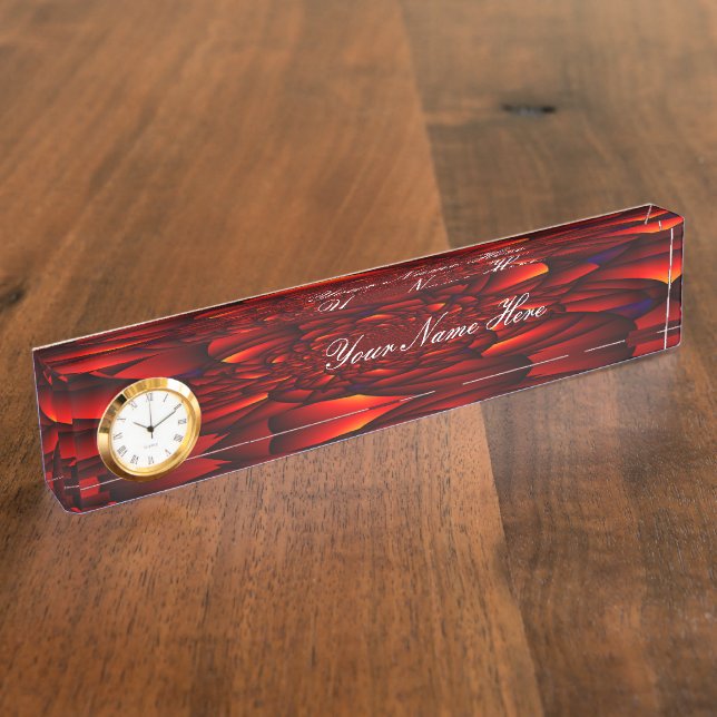 Red Black Blue Petal Desk Name Plate (Side)
