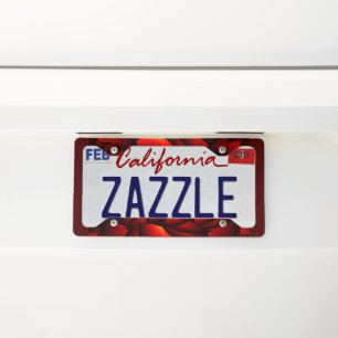 Red Black Blue Petal License Plate Frame