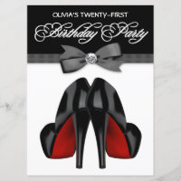 Red Black Bow Tie Womans Birthday Party