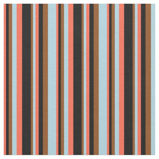 Red, Black, Brown, and Light Blue Pattern Fabric