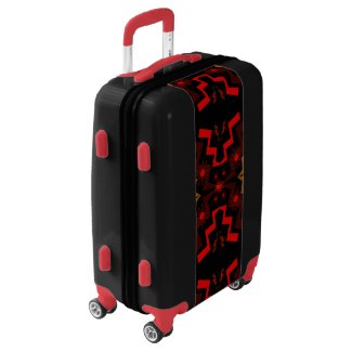 Red Black Brown Ethnic Pattern Luggage