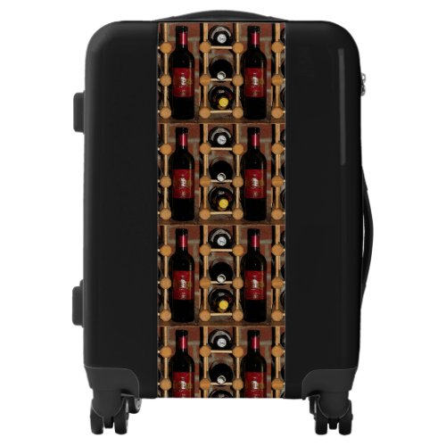 Red Black Brown Wine Bottles Abstract Luggage