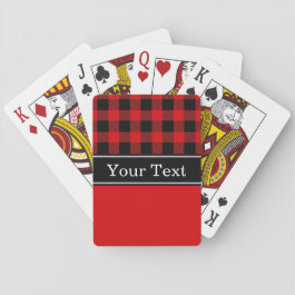 Red Black Buffalo Check Plaid CBN Monogram Playing Cards