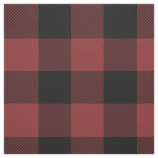 Red Black Buffalo Check Plaid Fabric