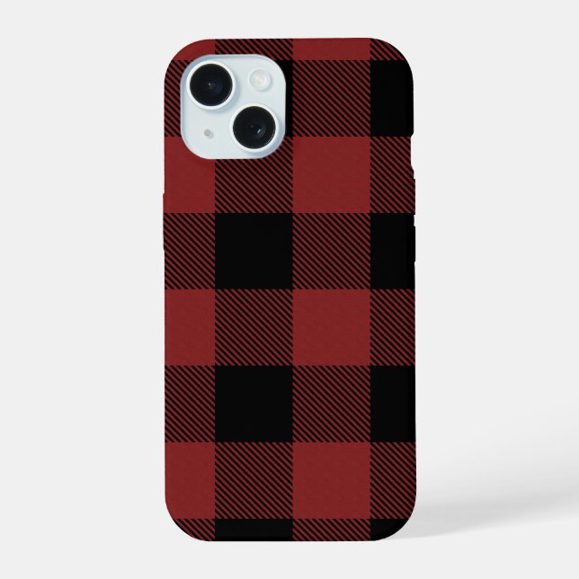 Red Black Buffalo Check Plaid Iphone Case (Back)