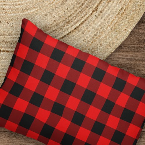 Red Black Buffalo Lumberjack Check Plaid Pattern Pillow Case