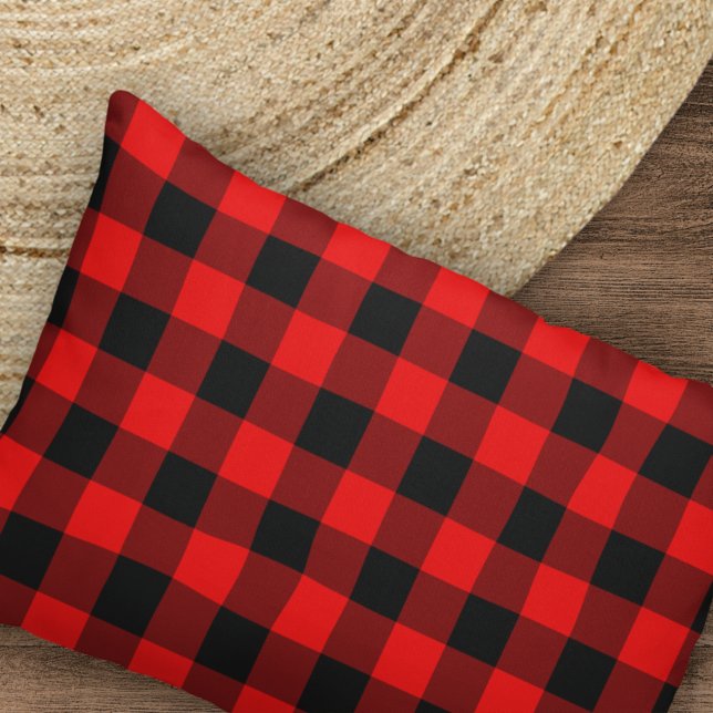 Red Black Buffalo Lumberjack Check Plaid Pattern Pillow Case (Creator Uploaded)