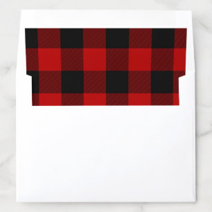 Red & Black Buffalo Plaid Check Checkered Squares Envelope Liner
