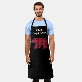 Red Black Buffalo Plaid Chef Papa Bear