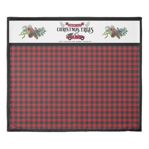 Red Black Buffalo Plaid _ Christmas Trees _ King Duvet Cover