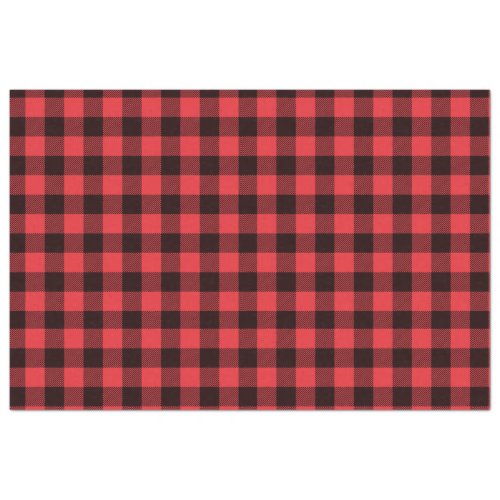 Red Black Buffalo Plaid Decoupage Tissue Paper