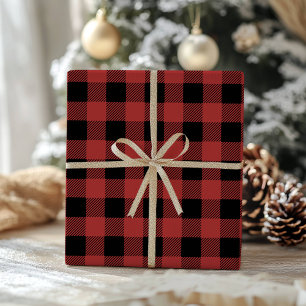 Red Black Buffalo Plaid  Gingham Lumberjack Wrapping Paper