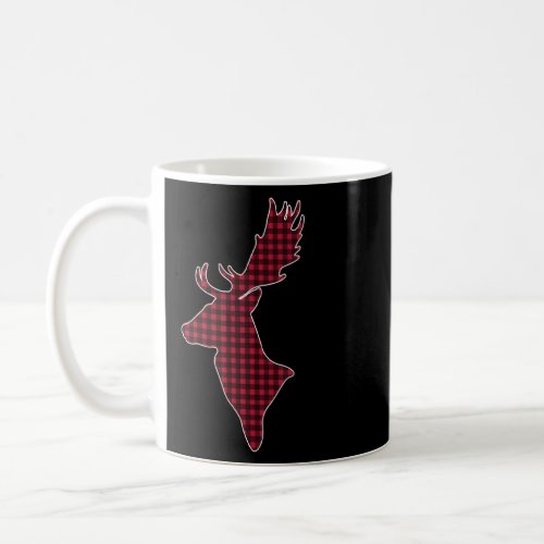 Red  Black Buffalo Plaid Lumberjack Deer Head Chr Coffee Mug