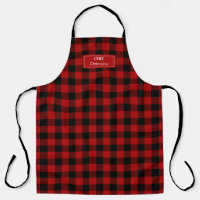 38 Red and Black Buffalo Check Now Designs Oversized Apron