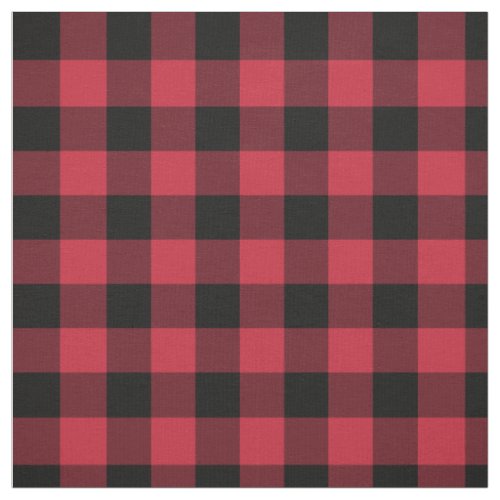 Red Black Buffalo Plaid Pattern Fabric