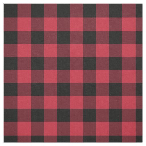 Red Black Buffalo Plaid Pattern Fabric