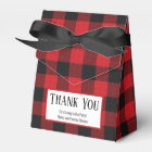 Red Black Buffalo Plaid Rustic Favor Box