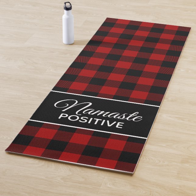 Red, Black Buffalo Plaid Yoga Mat 2 (In Situ)