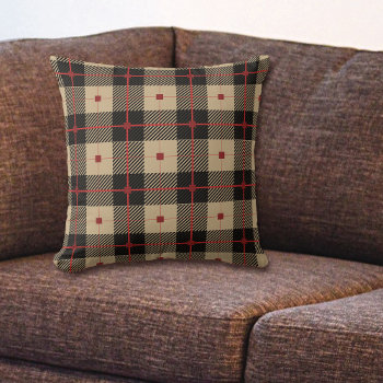 Red Black Buffalo Print Pattern Throw Pillow by SandCreekVentures at Zazzle