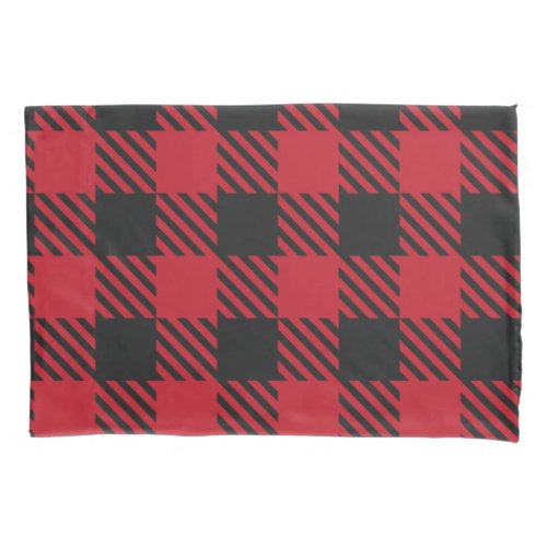 Red Black Buffalo Square Plaid Pattern 1 Pillow Case