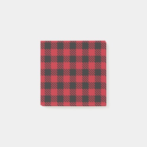 Red Black Buffalo Square Plaid Pattern 1 Post_it Notes