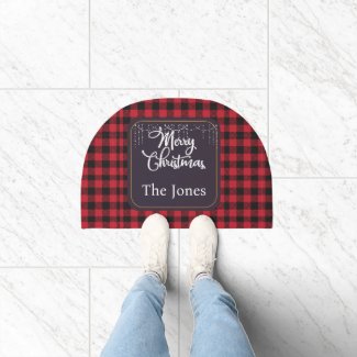 Red Black Buffalo Style Merry Christmas Farmhouse 