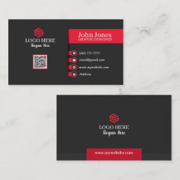 Red & Black Business Cards 7 Pack of 100