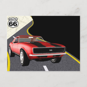 Red/Black Camaro Car - Car/Father's Day Postcard