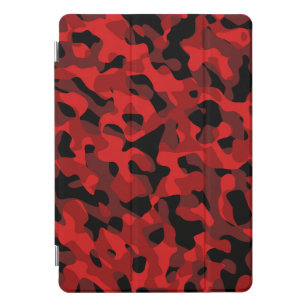 Red Black Camouflage Print Pattern iPad Pro Cover