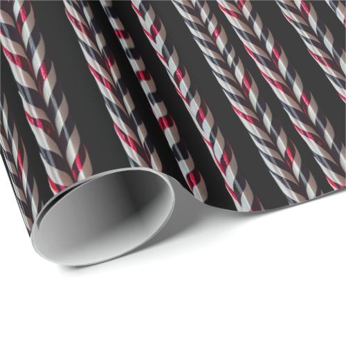 Red  Black Candy Cane Goth Christmas Gift Paper