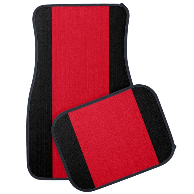 Red Black Car Mats Full Set (set of 4) (Set)