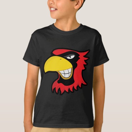 RED BLACK CARDINAL BIRD MASCOT GRAPHIC ATTITUDE T_Shirt