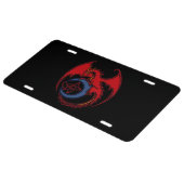 Red Black Celtic Dragon And Blue Moon Drawing License Plate (Side)