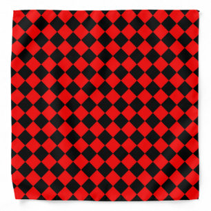 Red Black Checker Diamond Pattern Bandana